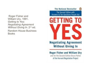 Roger Fisher and William Ury. 1991.  Getting to Yes: Negotiating Agreement Without Giving In . 2 nd  ed. Random House Business Books 