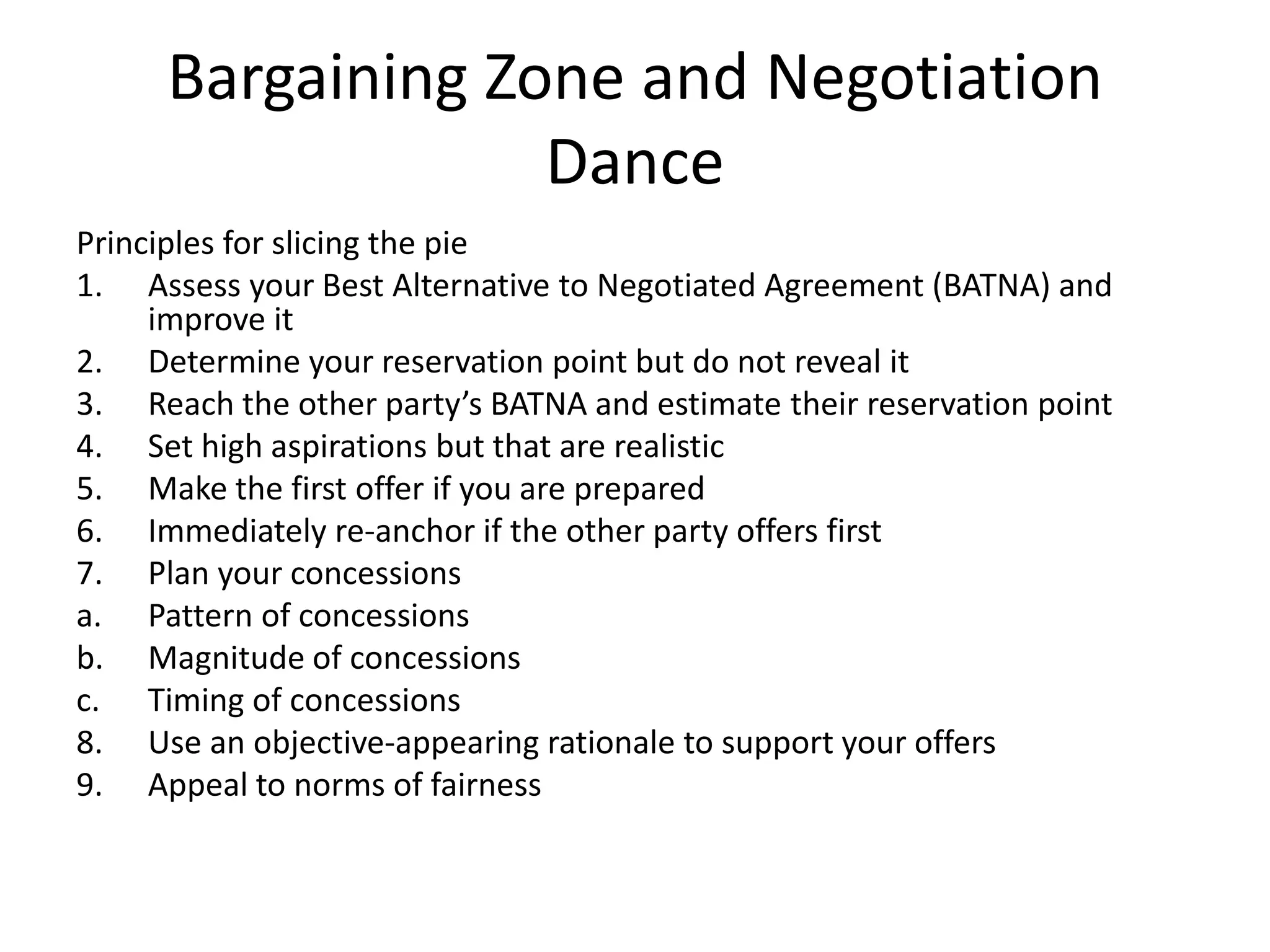 Staking Out the Bargaining Zone