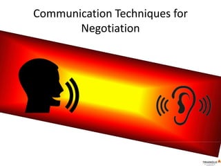 Communication Techniques for
Negotiation
 