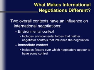 Negotiation: International Cross Cultural [SAV lecture] | PPTX