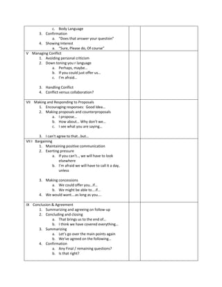 Negotiation Outline[BE II]