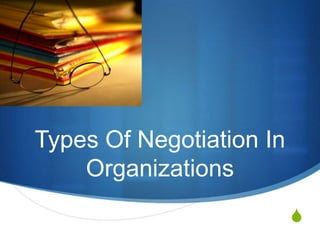 Types Of Negotiation In
Organizations
S

 