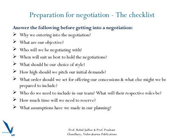 Negotiation skills