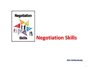 Negotiation Skills
Jitin Kollamkudy
1
 