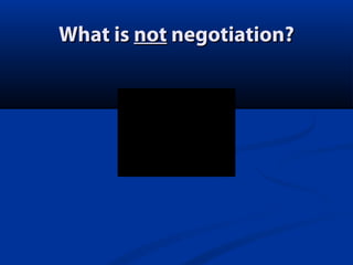 What is not negotiation?

 