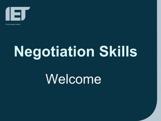 Negotiation Skills Welcome 