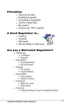 Negotiation Skills For Project Managers | DOC