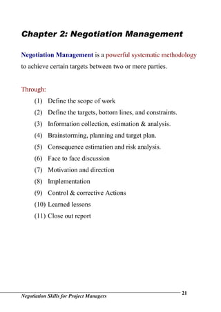 Negotiation Skills For Project Managers | DOC