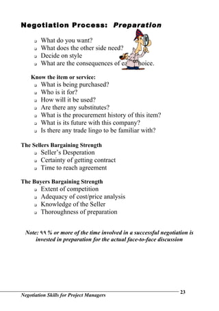 Negotiation Skills For Project Managers | DOC