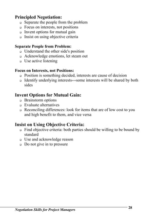 Negotiation Skills For Project Managers | DOC