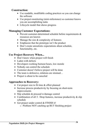 Negotiation Skills For Project Managers | DOC