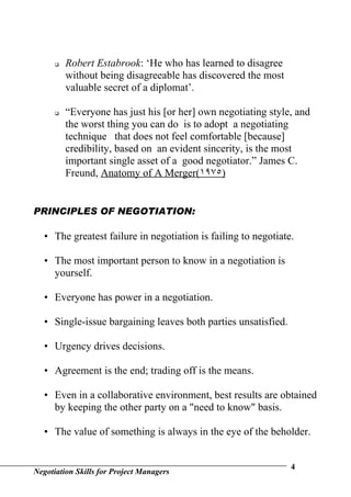 Negotiation Skills For Project Managers | DOC