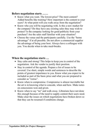 Negotiation Skills For Project Managers | DOC