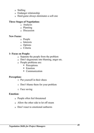 Negotiation Skills For Project Managers | DOC