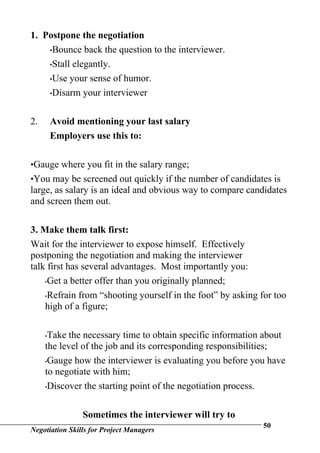 Negotiation Skills For Project Managers | DOC