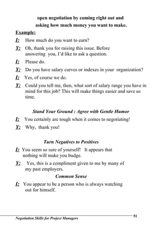 Negotiation Skills For Project Managers | DOC