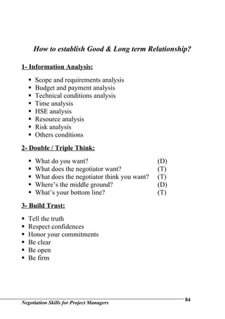 Negotiation Skills For Project Managers | DOC
