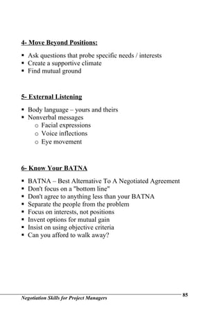 Negotiation Skills For Project Managers | DOC