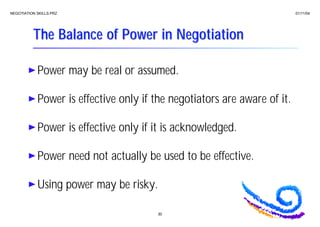 Negotiation Powerchart Negotiation skills presentation | PDF