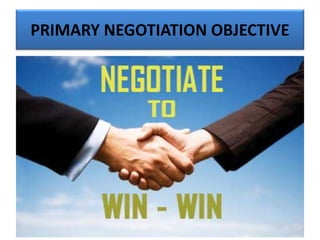 PRIMARY NEGOTIATION OBJECTIVE
 