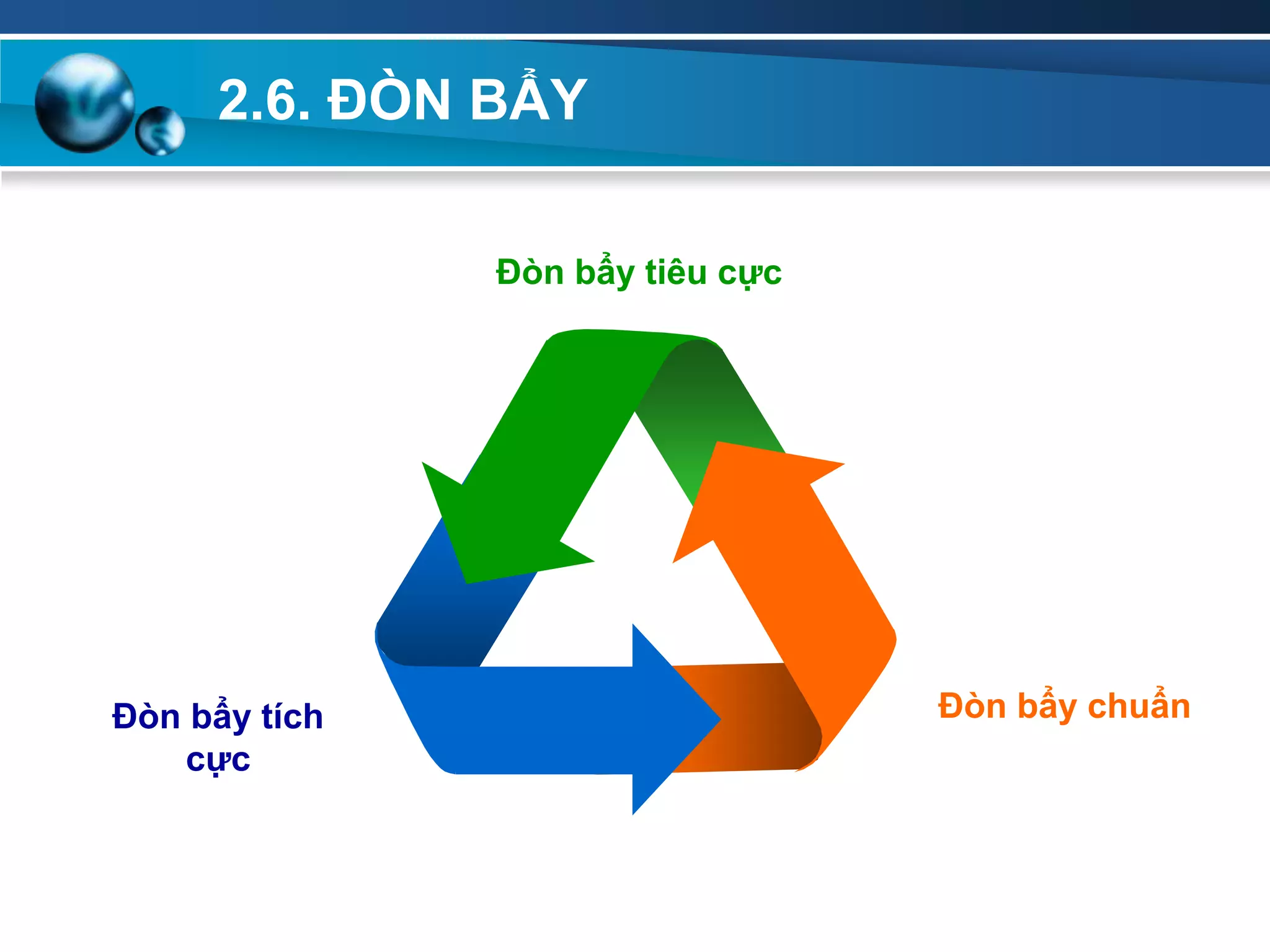 2.6. ĐÒN BẨY
Đòn bẩy tích
cực
Đòn bẩy chuẩn
Đòn bẩy tiêu cực
 