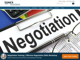 Negotiation Training : Effective Negotiation Skills Workshop | PPTX