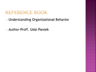 Understanding Organizational Behavior 
Author-Proff. Udai Pareek 
 