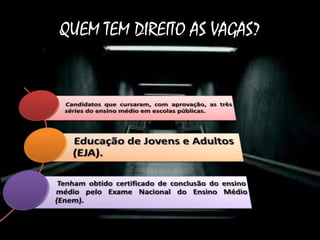 QUEM TEM DIREITO AS VAGAS?

 