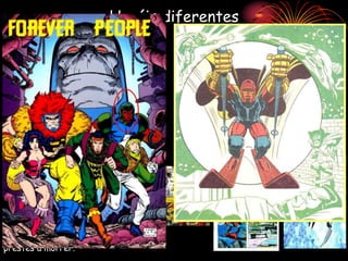 Heróis diferentes
Em 1970 Jack Kirby foi contratado pela
DC e lá desenvolveu alguns conceitos que
mais tarde seriam conhecidos como o
“Quarto Mundo de Kirby”. Entre deuses
e clones, Jack criou, na revista Foverer
People #1 (Povo da Eternidade) em 1971,
o primeiro super-herói negro da DC,
chamado Vykin, o Negro. Vykin era
dotado de poderes magnéticos e nos
quesitos inteligência e engenhosidade ele
só perdia entre os Novos Deuses para
Metron.No mesmo ano, na revista New Gods
#3, Jack criou outro personagem bem
interessante, o Corredor Negro, que
era uma entidade cósmica que
simbolizava a Morte. Tal entidade se
apossava do corpo paralisado do
veterano do Vietnã Willie Walker para
literalmente buscar as almas dos
Novos Deuses que se encontravam
prestes a morrer.
 