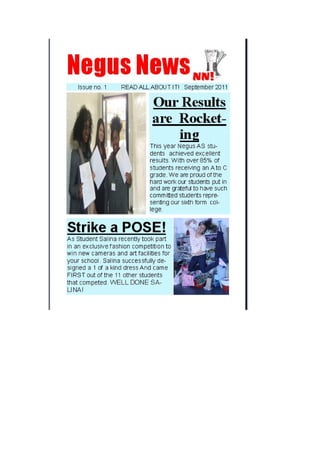Negus Magazine Front Cover