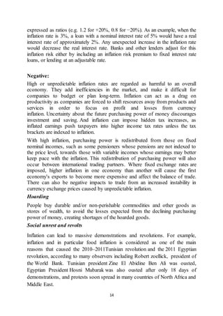 Inflation Rate Feature Writing Example report on inflation | DOCX