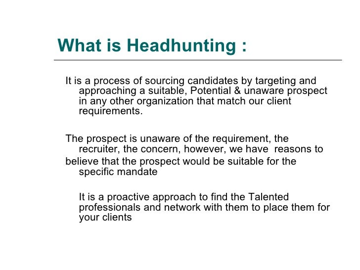 how to be a headhunter