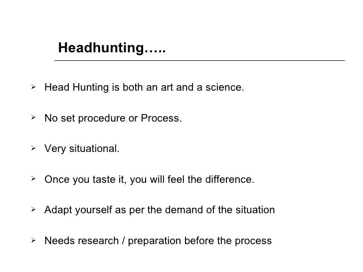 how to become a head hunter