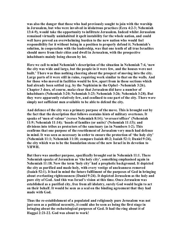 Nehemiah 11 Commentary Nehemiah 11 Commentary