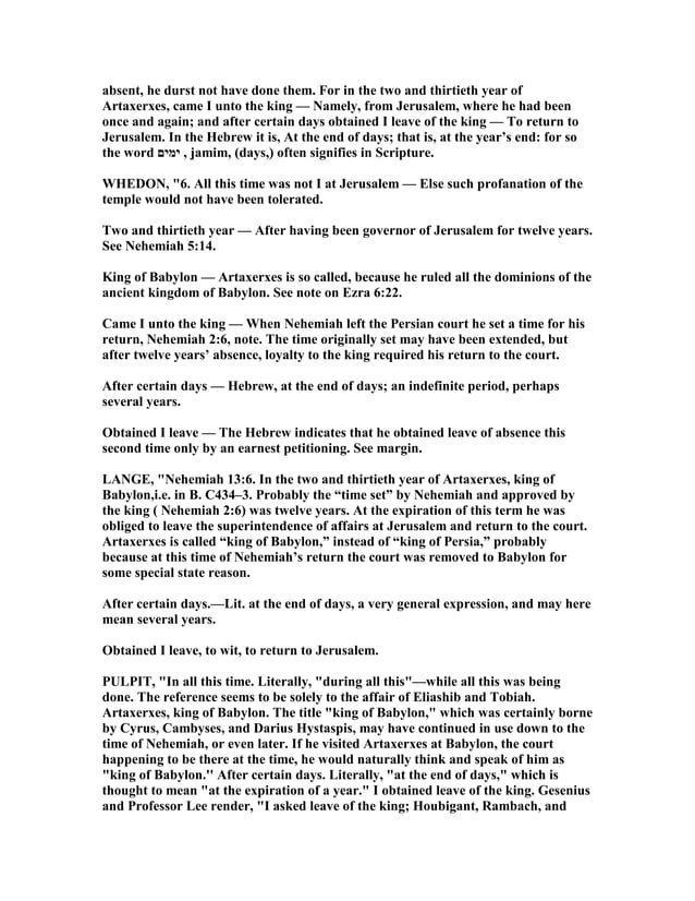 Nehemiah 13 Commentary PDF Nehemiah 13 Commentary PDF