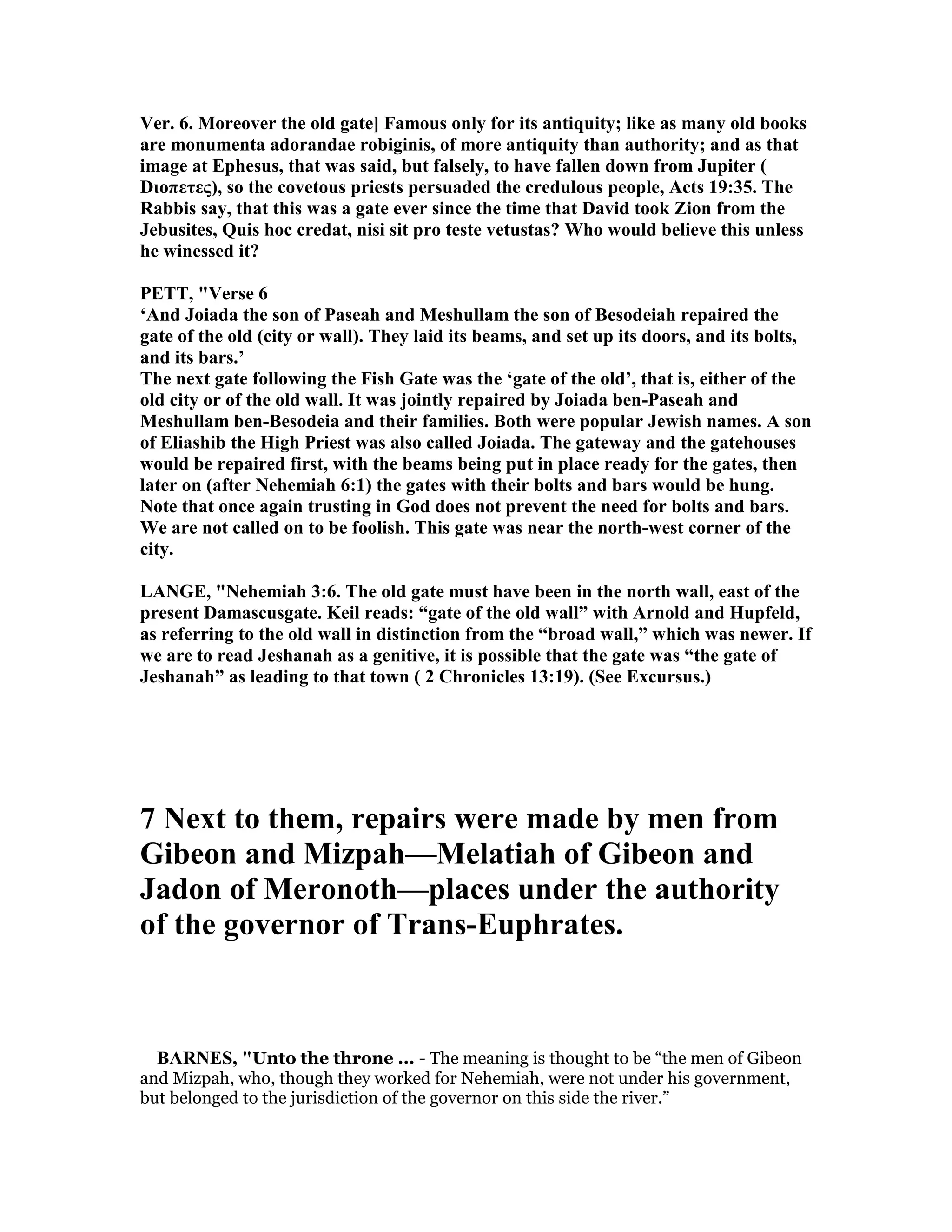 Nehemiah 3 commentary | PDF