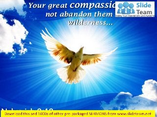 Your great compassion you did not abandon them in the wilderness… 
Nehemiah 9:19  