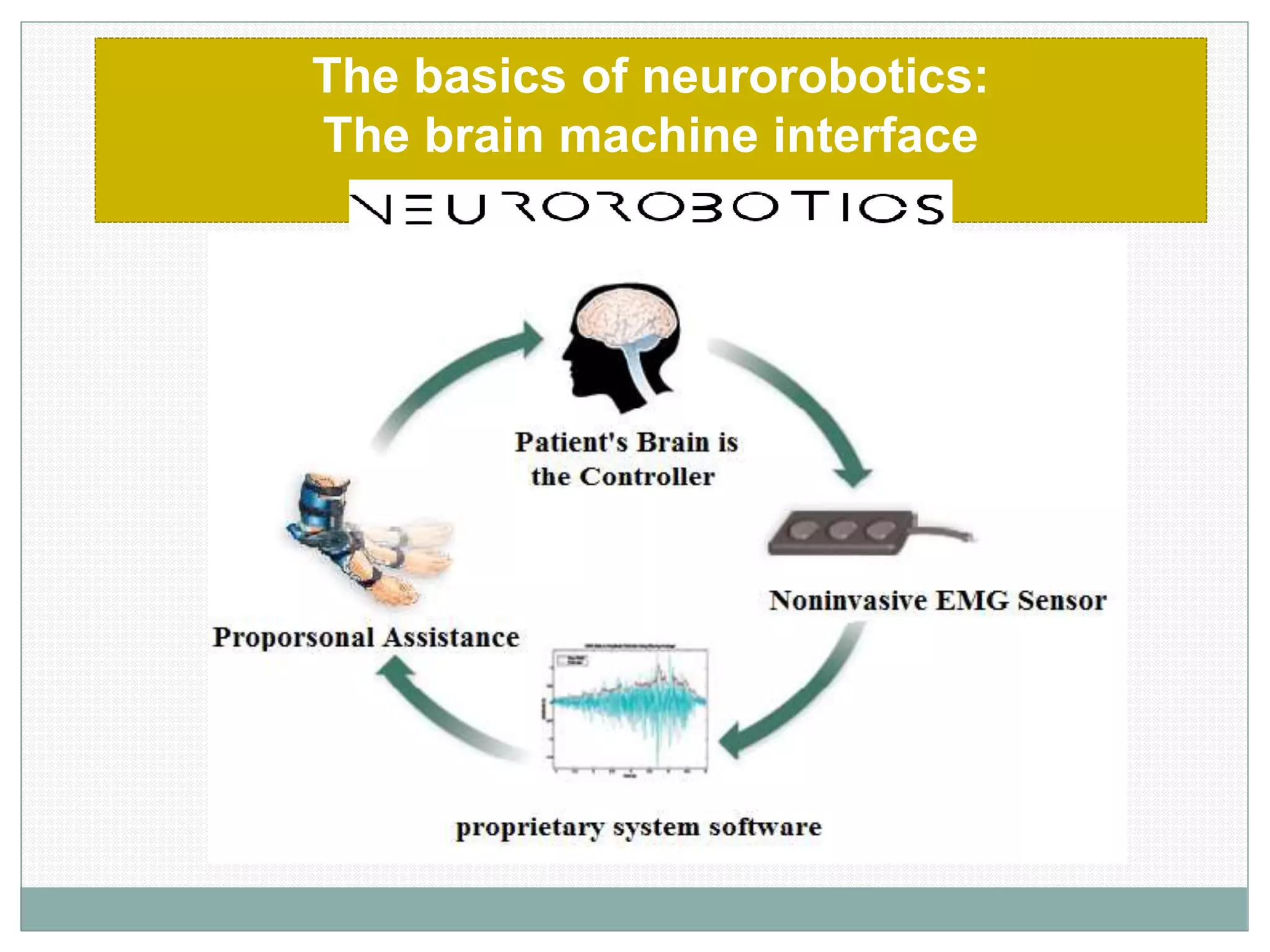 The basics of neurorobotics:
The brain machine interface
 