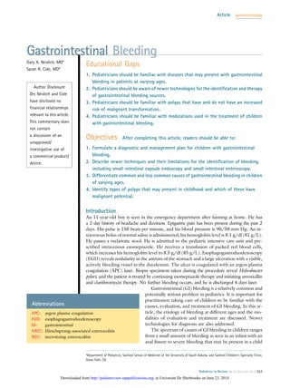 Gastrointestinal Bleeding | PDF