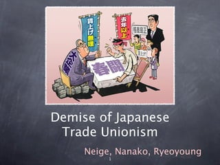 Demise of Japanese
 Trade Unionism
     Neige, Nanako, Ryeoyoung
          1
 