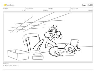 Scene
2_A
Duration
15:00
Panel
2
Duration
01:00
Dialog
E.B:So you know...
Page 33/135
 