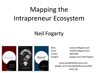 Mapping the
Intrapreneur Ecosystem
Neil Fogarty
Web
Email
Twitter
Google+

www.neilfogarty.com
neil@neilfogarty.com
NDF1968
google.com/+NeilFogarty

www.sparkglobalbusiness.com
google.com/+Sparkglobalbusiness2018
spark_gb

 