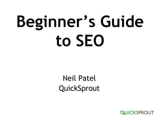 Beginner’s Guide to SEO Neil Patel QuickSprout 