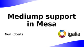 Mediump support
in Mesa
 