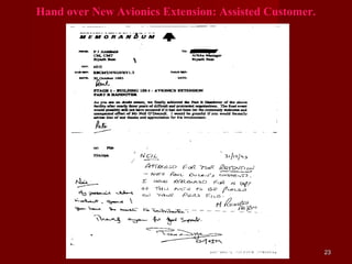 Hand over New Avionics Extension: Assisted Customer.




                                                       23
 