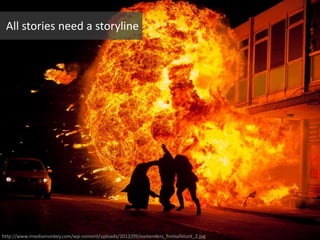 http://www.imediamonkey.com/wp-content/uploads/2012/09/eastenders_fireballstunt_2.jpg
All stories need a storyline
 