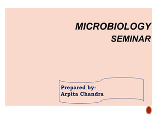 MICROBIOLOGY
SEMINAR
Prepared by-
Arpita Chandra
 