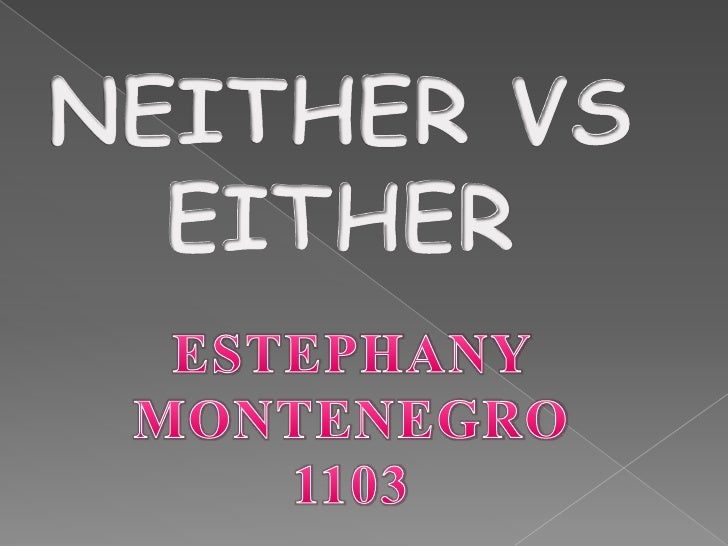 Neither vs either