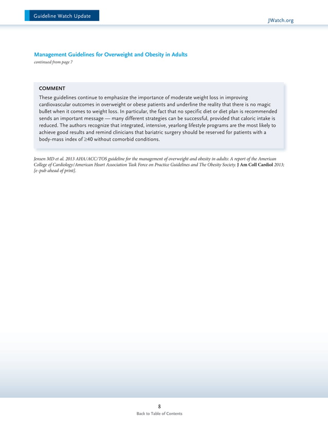 NEJM Clinical Guidelines Watch Update. Abril 2014