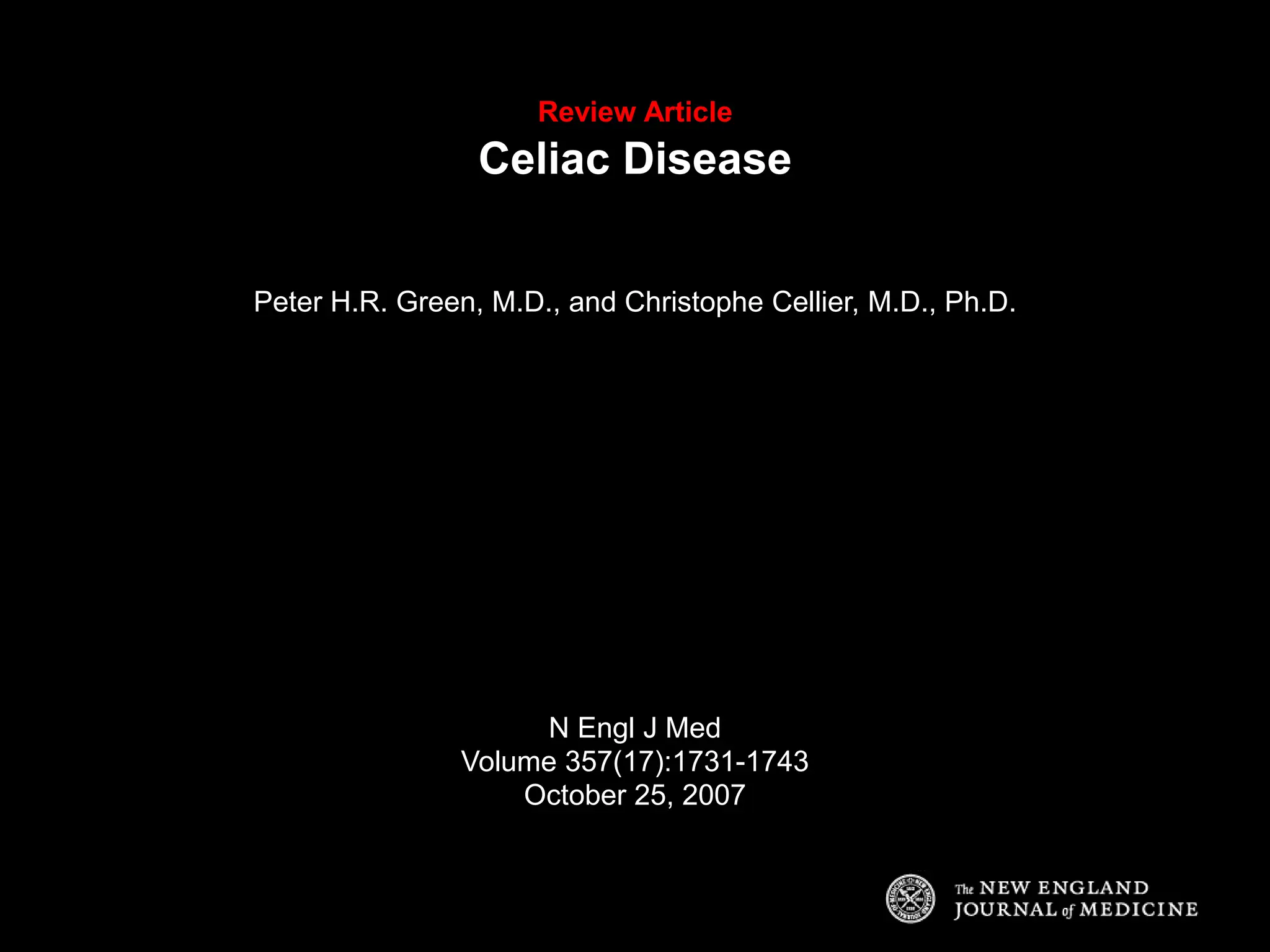 nejmra071600 celiac disease presentation.ppt
